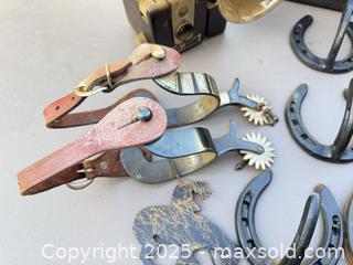 MaxSold Auction: Mixed Lot: Horseshoes, Spurs, Vintage Kodak Camera & Tools - Los Angeles (California, USA) PARTNER MANAGED Downsizing Online Auction - West 88th Place