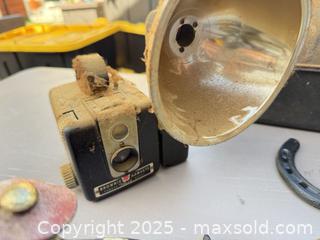 MaxSold Auction: Mixed Lot: Horseshoes, Spurs, Vintage Kodak Camera & Tools - Los Angeles (California, USA) PARTNER MANAGED Downsizing Online Auction - West 88th Place