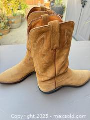 MaxSold Auction: Tan Suede Western Cowboy Boots, Mid-Calf, Size ~9–10 - Los Angeles (California, USA) PARTNER MANAGED Downsizing Online Auction - West 88th Place