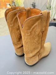 MaxSold Auction: Tan Suede Western Cowboy Boots, Mid-Calf, Size ~9–10 - Los Angeles (California, USA) PARTNER MANAGED Downsizing Online Auction - West 88th Place