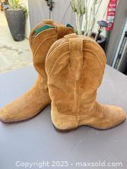MaxSold Auction: Tecovas 10 D Tan Suede Western Cowboy Boots - Los Angeles (California, USA) PARTNER MANAGED Downsizing Online Auction - W 88th Place