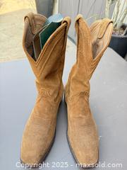 MaxSold Auction: Tecovas 10 D Tan Suede Western Cowboy Boots - Los Angeles (California, USA) PARTNER MANAGED Downsizing Online Auction - W 88th Place