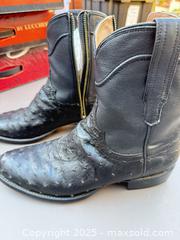 MaxSold Auction: Tecovas Black Ostrich Short Western Boots Size 10–10.5 - Los Angeles (California, USA) PARTNER MANAGED Downsizing Online Auction - West 88th Place