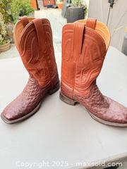 MaxSold Auction: Tecovas Two-Tone Brown/Tan Ostrich & Smooth Leather Boots - Los Angeles (California, USA) PARTNER MANAGED Downsizing Online Auction - West 88th Place
