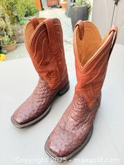 MaxSold Auction: Tecovas Two-Tone Brown/Tan Ostrich & Smooth Leather Boots - Los Angeles (California, USA) PARTNER MANAGED Downsizing Online Auction - West 88th Place
