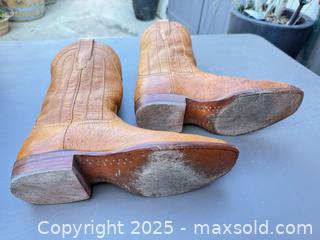 MaxSold Auction: Tecovas Western/Cowboy Ostrich Leather Boots 10D Tan/Cognac - Los Angeles (California, USA) PARTNER MANAGED Downsizing Online Auction - West 88th Place