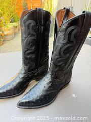 MaxSold Auction: Tony Lama Ostrich Leather Boots, Black, Size 10.5 D - Los Angeles (California, USA) PARTNER MANAGED Downsizing Online Auction - W 88th Place