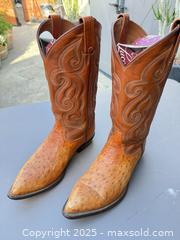 MaxSold Auction: Tony Lama Western Boots Size 10½ Tan/Cognac Snip Toe - Los Angeles (California, USA) PARTNER MANAGED Downsizing Online Auction - W 88th Place