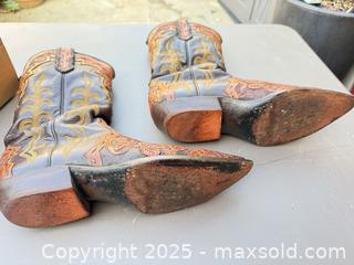 MaxSold Auction: Two-Tone Brown/Burnt Orange Leather Western Cowboy Boots, Size 4 - Los Angeles (California, USA) PARTNER MANAGED Downsizing Online Auction - W 88th Place