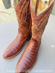 MaxSold Auction: Western Cowboy Boots, Chestnut, Croc-Style Vamp — Made in Mexico - Los Angeles (California, USA) PARTNER MANAGED Downsizing Online Auction - W 88th Place