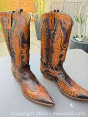 MaxSold Auction: Western Cowboy Boots Size 8.5 Brown and Tan Two-Tone - Los Angeles (California, USA) PARTNER MANAGED Downsizing Online Auction - West 88th Place