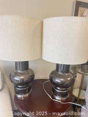 MaxSold Auction: Brown marbled glass Lamps ( pair) - Surrey (British Columbia, Canada) SELLER MANAGED Estate Sale Online Auction - King George Boulevard (CONDO)