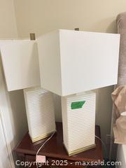 MaxSold Auction: Cream colour lamps with shades  - Surrey (British Columbia, Canada) SELLER MANAGED Estate Sale Online Auction - King George Boulevard (CONDO)