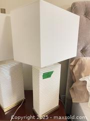 MaxSold Auction: Cream colour lamps with shades  - Surrey (British Columbia, Canada) SELLER MANAGED Estate Sale Online Auction - King George Boulevard (CONDO)