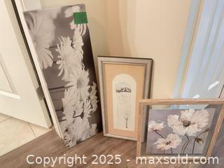 MaxSold Auction: Daisy Art 3 pieces.  - Surrey (British Columbia, Canada) SELLER MANAGED Estate Sale Online Auction - King George Boulevard (CONDO)