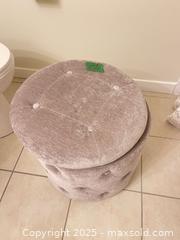 MaxSold Auction: Grey stool with lid - Surrey (British Columbia, Canada) SELLER MANAGED Estate Sale Online Auction - King George Boulevard (CONDO)