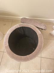 MaxSold Auction: Grey stool with lid - Surrey (British Columbia, Canada) SELLER MANAGED Estate Sale Online Auction - King George Boulevard (CONDO)