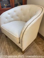 MaxSold Auction: Low back upholstered chair  - Surrey (British Columbia, Canada) SELLER MANAGED Estate Sale Online Auction - King George Boulevard (CONDO)