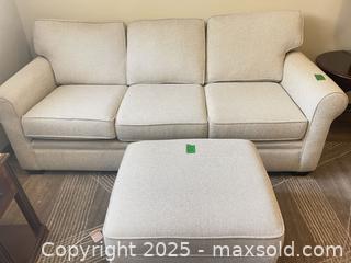 MaxSold Auction: Stylus brand 3 seat sofa with ottoman  - Surrey (British Columbia, Canada) SELLER MANAGED Estate Sale Online Auction - King George Boulevard (CONDO)