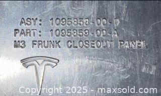 MaxSold Auction: 2017-2023 Tesla Frunk Cose out Panel Hood Latch Cover 1095858-00-D - Toronto (Ontario, Canada) SELLER MANAGED Downsizing Online Auction - Research Road