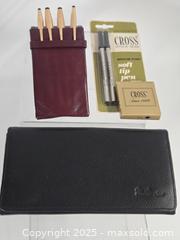 MaxSold Auction: Derek Alexander Leather Pen Pouch with 4 Gold-Tone Pens - Toronto (Ontario, Canada) SHORT NOTICE PARTNER MANAGED Downsizing Online Auction - Research Road (STORAGE)