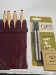 MaxSold Auction: Derek Alexander Leather Pen Pouch with 4 Gold-Tone Pens - Toronto (Ontario, Canada) SHORT NOTICE PARTNER MANAGED Downsizing Online Auction - Research Road (STORAGE)