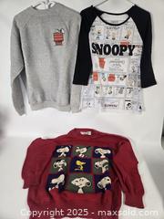 MaxSold Auction: Lot of 3 Peanuts / Snoopy Tops, Size L - Toronto (Ontario, Canada) SHORT NOTICE PARTNER MANAGED Downsizing Online Auction - Research Road (STORAGE)