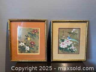 MaxSold Auction: 2 x Original Vintage Chinese Birds/Flowers Watercolour Paintings Signed and Stamped - Toronto (Ontario, Canada) SHORT NOTICE SELLER MANAGED Reseller Online Auction - Kempsell Crescent