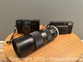 MaxSold Auction: 2 x vintage camera and zoom lens - as pictured  - Toronto (Ontario, Canada) SHORT NOTICE SELLER MANAGED Reseller Online Auction - Kempsell Crescent