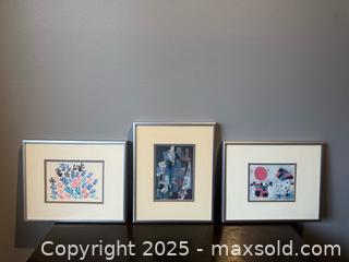 MaxSold Auction: 3 x framed mini artwork by Matisse Picasso Miro - Toronto (Ontario, Canada) SHORT NOTICE SELLER MANAGED Reseller Online Auction - Kempsell Crescent