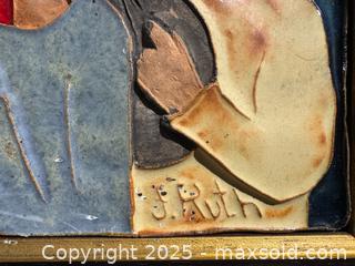 MaxSold Auction: MCM Framed artwork glazed ceramic tile - Musicians - Toronto (Ontario, Canada) SHORT NOTICE SELLER MANAGED Reseller Online Auction - Kempsell Crescent