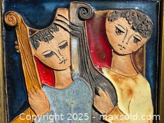 MaxSold Auction: MCM Framed artwork glazed ceramic tile - Musicians - Toronto (Ontario, Canada) SHORT NOTICE SELLER MANAGED Reseller Online Auction - Kempsell Crescent