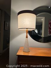 MaxSold Auction: Mid century modern Walnut and ceramic table lamp - Toronto (Ontario, Canada) SHORT NOTICE SELLER MANAGED Reseller Online Auction - Kempsell Crescent