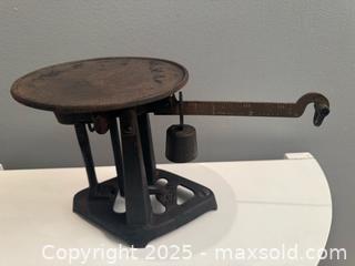 MaxSold Auction: Vintage Burrow Stewart Milne Mercantile Scale: Cast Iron  - Toronto (Ontario, Canada) SHORT NOTICE SELLER MANAGED Reseller Online Auction - Kempsell Crescent