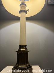 MaxSold Auction: Vintage Tall brass Neoclassical or Corinthian-style column table lamp - 40” H - Toronto (Ontario, Canada) SHORT NOTICE SELLER MANAGED Reseller Online Auction - Kempsell Crescent