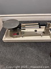 MaxSold Auction: Vintage triple beam balance with carrying case  - Toronto (Ontario, Canada) SHORT NOTICE SELLER MANAGED Reseller Online Auction - Kempsell Crescent