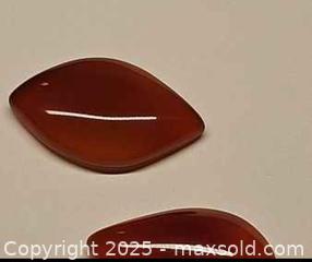 MaxSold Auction: 40.13ct natural deepOrange red toneCarnelian pair - Toronto (Ontario, Canada) SELLER MANAGED Reseller Online Auction - Cosburn Avenue (CONDO)