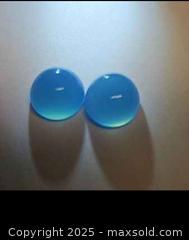 MaxSold Auction: 8.76ct natural bright icey blueChalcedony..round cabMatch pair10mm - Toronto (Ontario, Canada) SELLER MANAGED Reseller Online Auction - Cosburn Avenue (CONDO)
