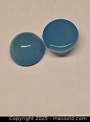 MaxSold Auction: 8.76ct natural bright icey blueChalcedony..round cabMatch pair10mm - Toronto (Ontario, Canada) SELLER MANAGED Reseller Online Auction - Cosburn Avenue (CONDO)