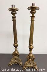 MaxSold Auction: (2) Antique Victorian Tall Brass Candlesticks  - Toronto (Ontario, Canada) PARTNER MANAGED Reseller Online Auction -  Queen Street West