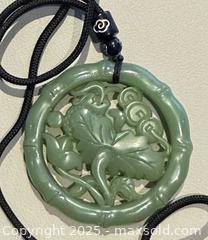 MaxSold Auction: Asian Hand Carved Frog & Lotus Jade Pendant - Toronto (Ontario, Canada) PARTNER MANAGED Reseller Online Auction -  Queen Street West