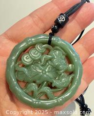 MaxSold Auction: Asian Hand Carved Frog & Lotus Jade Pendant - Toronto (Ontario, Canada) PARTNER MANAGED Reseller Online Auction -  Queen Street West