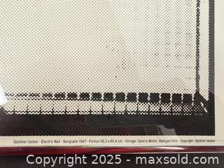 MaxSold Auction: Framed Offset Lithograph By Gunther Uecker, for France Medium 1972 - Toronto (Ontario, Canada) PARTNER MANAGED Reseller Online Auction -  Queen Street West