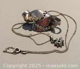 MaxSold Auction: Italian 925 Silver Necklace & Vintage AVON STERLING Silver Earrings - Marked  - Toronto (Ontario, Canada) PARTNER MANAGED Reseller Online Auction -  Queen Street West