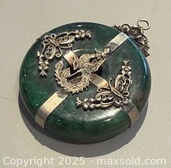 MaxSold Auction: Vintage Asian  Silver Tone Double Side Dragon Jade Pendant - Toronto (Ontario, Canada) PARTNER MANAGED Reseller Online Auction -  Queen Street West