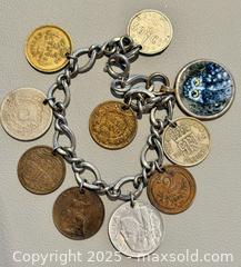 MaxSold Auction: Vintage Coin Charms Bracelet & Gold Tone Bracelet with Heart Clasp  - Toronto (Ontario, Canada) PARTNER MANAGED Reseller Online Auction -  Queen Street West
