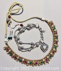 MaxSold Auction: Vintage Gold Tone Indian / Pakistani Adjustable Necklace & Silver Tone Bracelet  - Toronto (Ontario, Canada) PARTNER MANAGED Reseller Online Auction -  Queen Street West