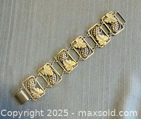 MaxSold Auction: Vintage Grape Cluster STERLING Silver Panel Bracelet - Marked  - Toronto (Ontario, Canada) PARTNER MANAGED Reseller Online Auction -  Queen Street West