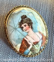 MaxSold Auction: Vintage Hand Painted Porcelain Brooch  - Toronto (Ontario, Canada) PARTNER MANAGED Reseller Online Auction -  Queen Street West