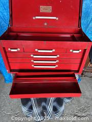 MaxSold Auction: Heavy duty red tool chest with handles - Brampton (Ontario, Canada) SELLER MANAGED Downsizing Online Auction SUPER SHORT NOTICE- Harold Street